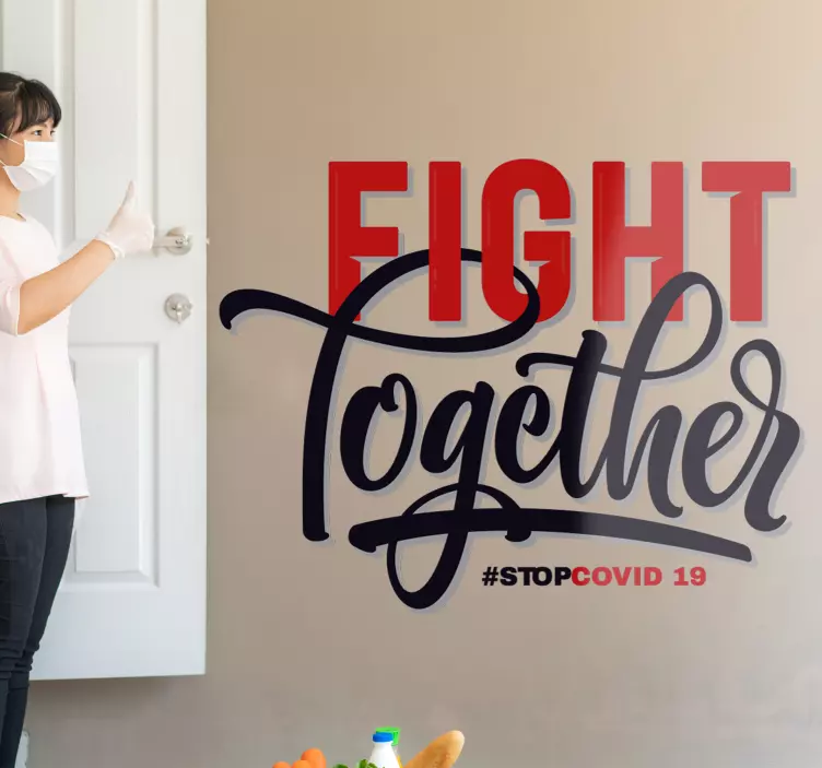 Skupaj stenska nalepka corona text - TenStickers