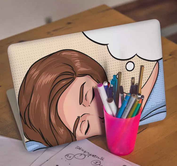Sleeping woman illustration nalepka za prenosnik - TenStickers