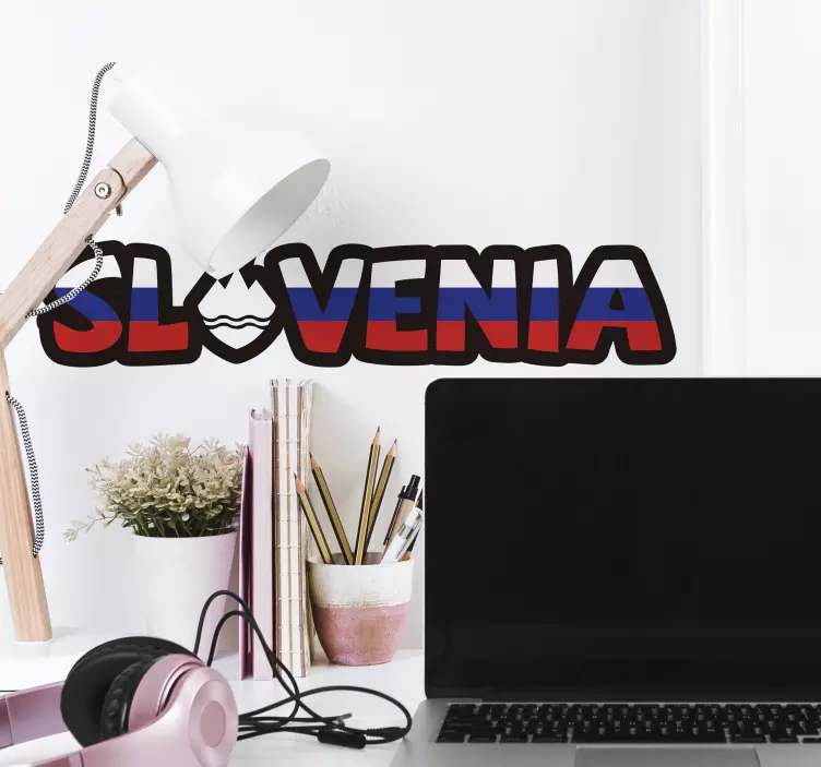 Nalepka zastave besedila slovenija - TenStickers