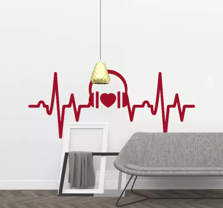 Nalepke za slušalke in srce dj - TenStickers