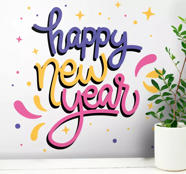 Smešna risanka novoletna božična nalepka - TenStickers