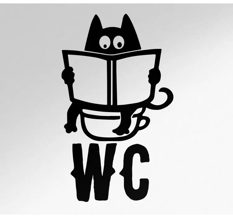 Smešna wc ilustracija nalepka na vratih - TenStickers