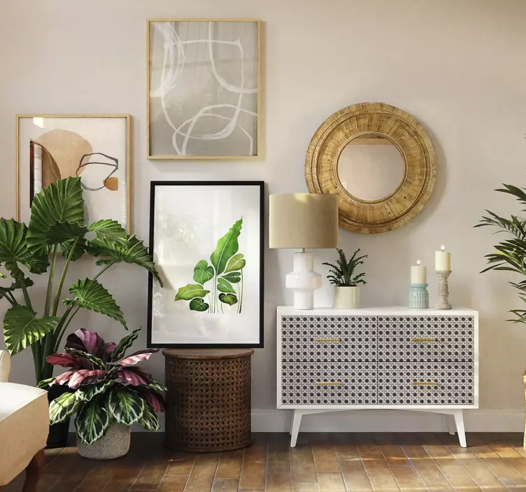 Sodoben vzorec listov Nalepka za pohištvo - TenStickers