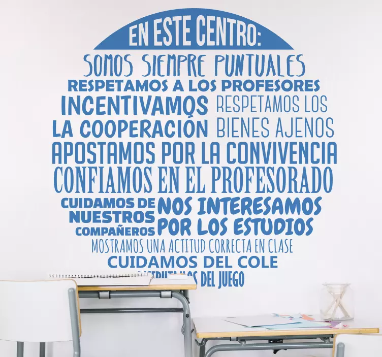 šolski razred pravila poučne stenske nalepke - TenStickers