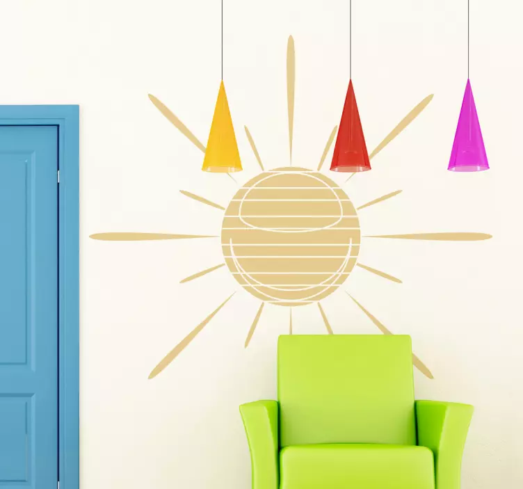 Sonce z nalepkami linij - TenStickers