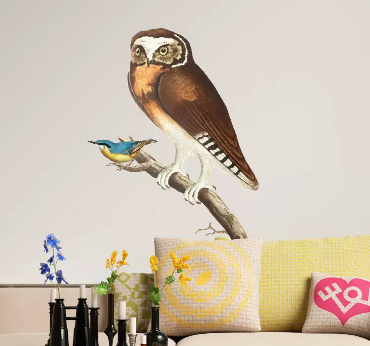 Sova na nalepki za stenske umetniške veje - TenStickers
