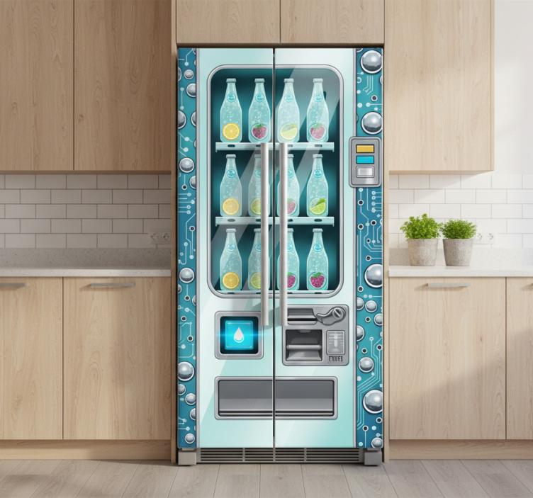 Sparking water vending machine nalepka za hladilnik - TenStickers