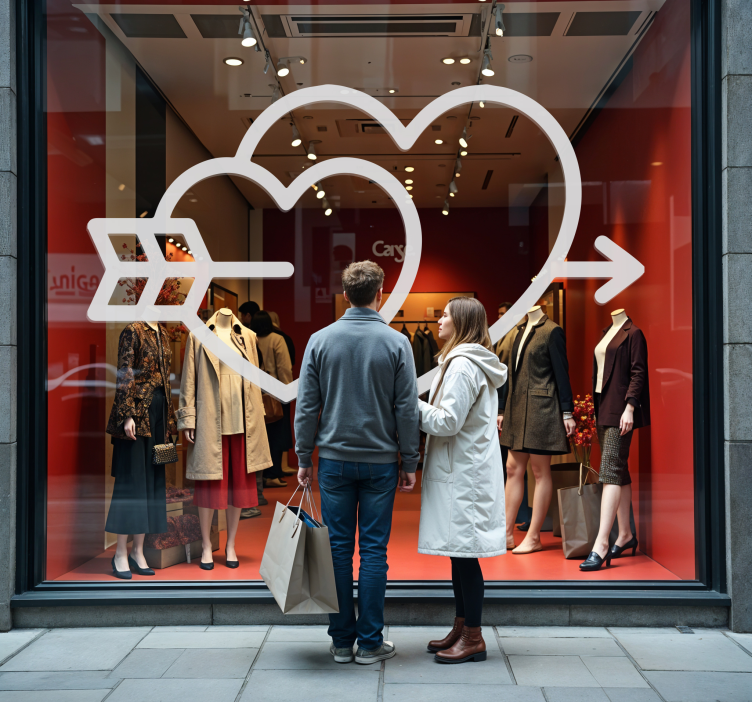 Srca in puščice nalepka svetega Valentina - TenStickers