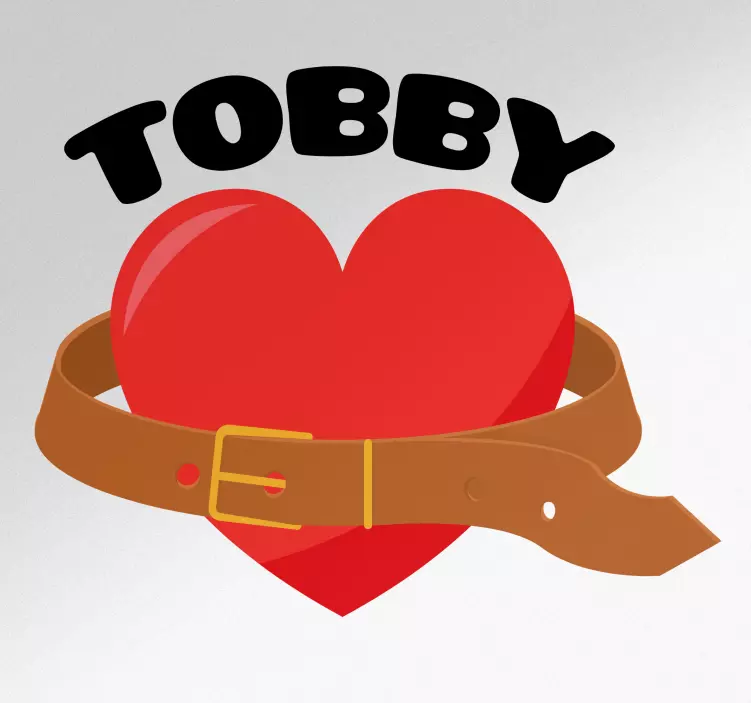 Srce s pasom ljubezenska nalepka - TenStickers