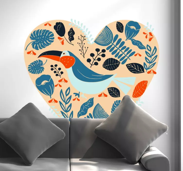 Srce z etničnimi vzorci vintage nalepke - TenStickers