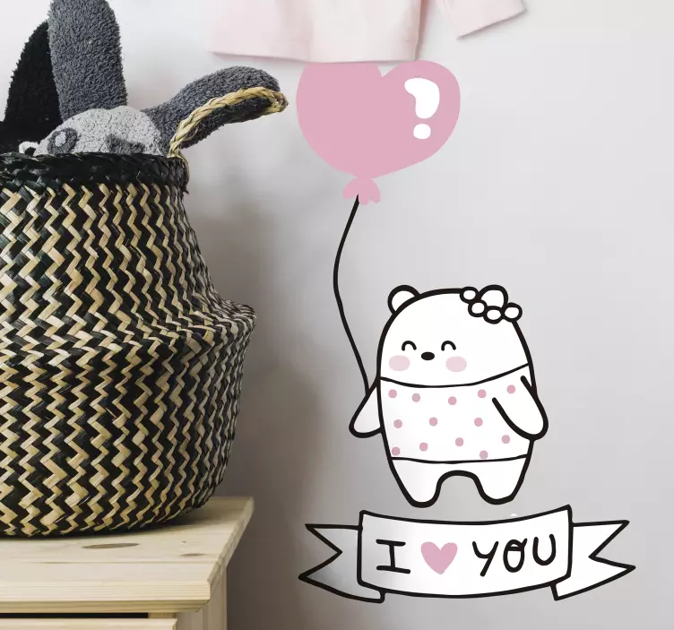 Srčkan balon v obliki srca nalepka za otroke - TenStickers