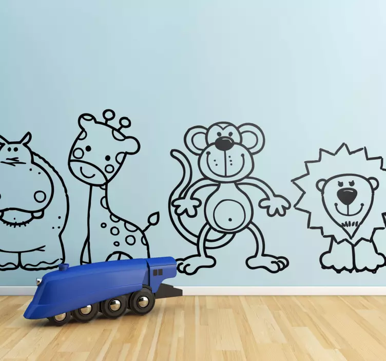 Srečna divja žival otroka nalepka - TenStickers