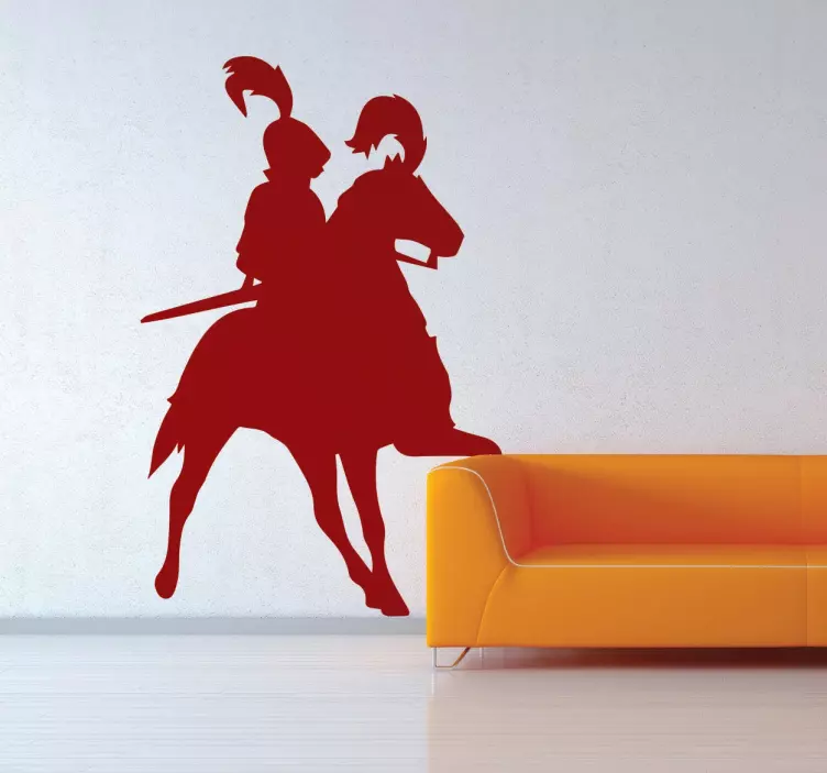 Srednjeveški kavalir nalepka živali - TenStickers