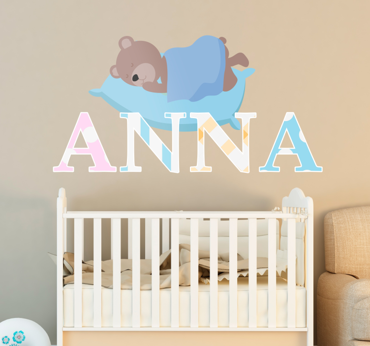 Stenska nalepka medvedka blazine personalizirati - TenStickers