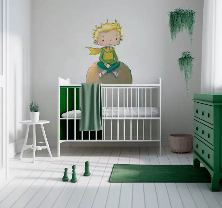 Nalepka risanke sedeči planet - TenStickers