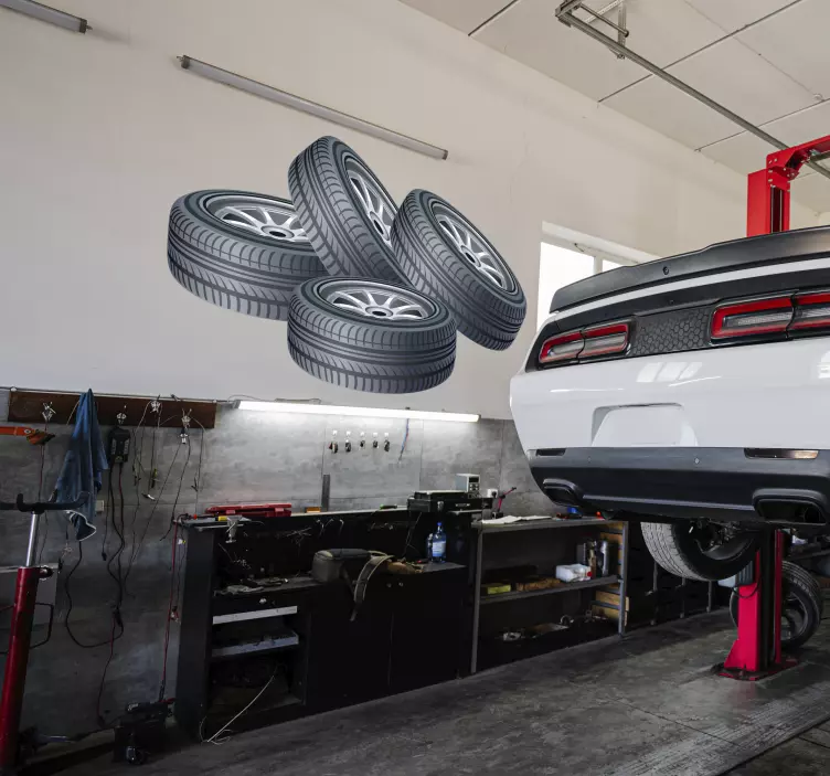 Stenske nalepke za štiri gume - TenStickers