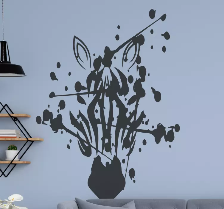 Stilizirana glava zebre nalepka divje živali - TenStickers