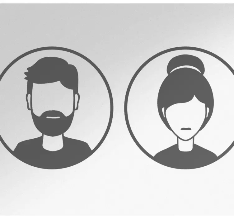 Stranišče moški ženska znak vrata - TenStickers