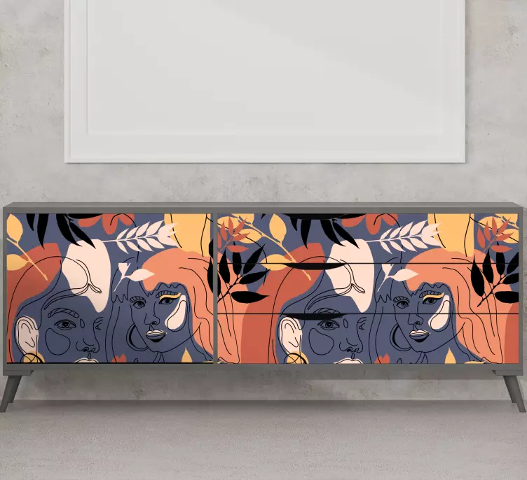 Stylized faces pattern nalepka živali - TenStickers