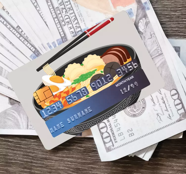 Sushi bowl illustration nalepka za kreditno kartico - TenStickers