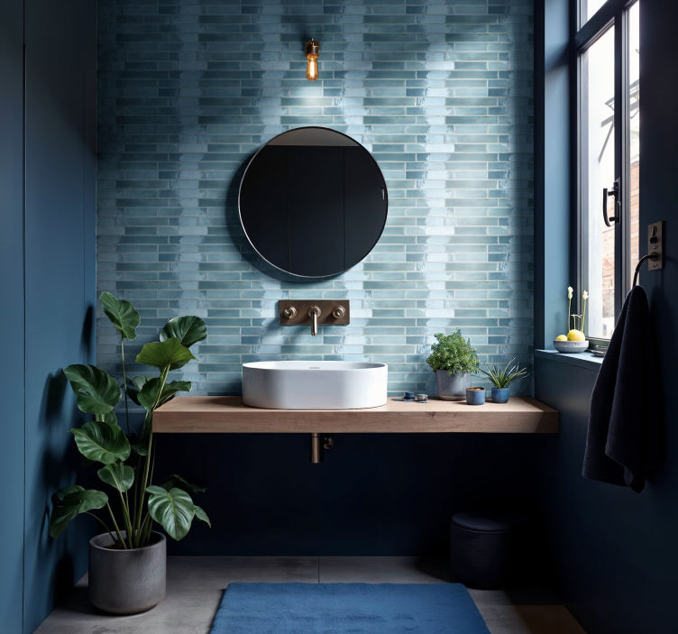 Svetlo modra nalepka za kopalnico - TenStickers