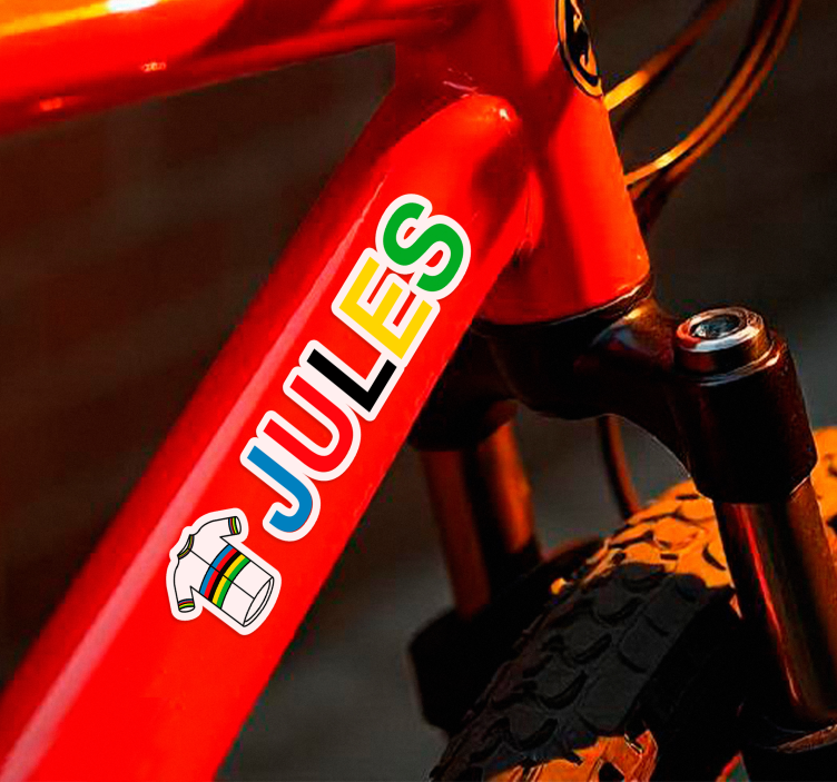 Svetovni prvak v kolesarski majici nalepka za kolo - TenStickers