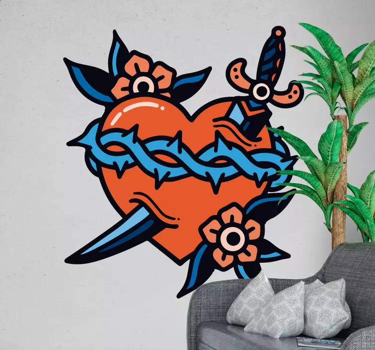 Nalepka srca tatoo ljubezen - TenStickers