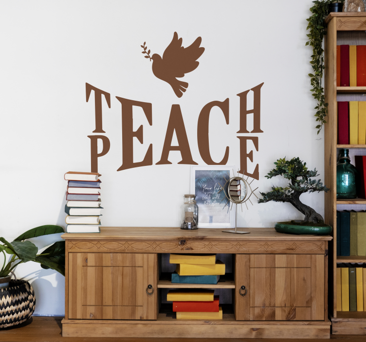 teach peace Nalepka druga besedila stenske nalepke - TenStickers