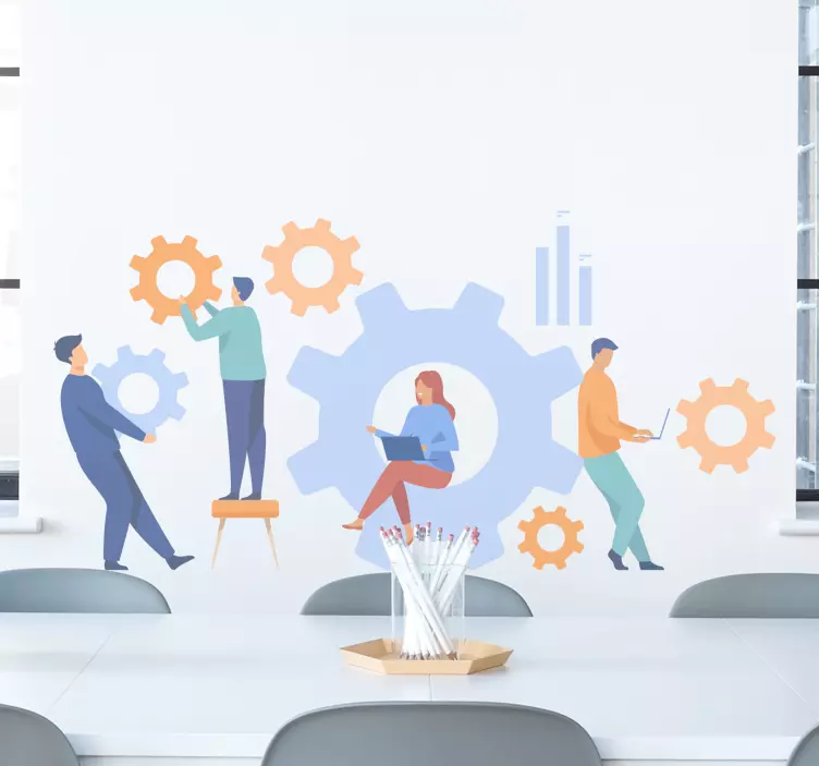 Teamwork and gears nalepka živali - TenStickers