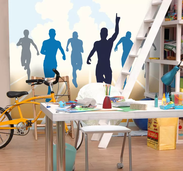 Teče ljudje silhueta poslovne nalepke - TenStickers