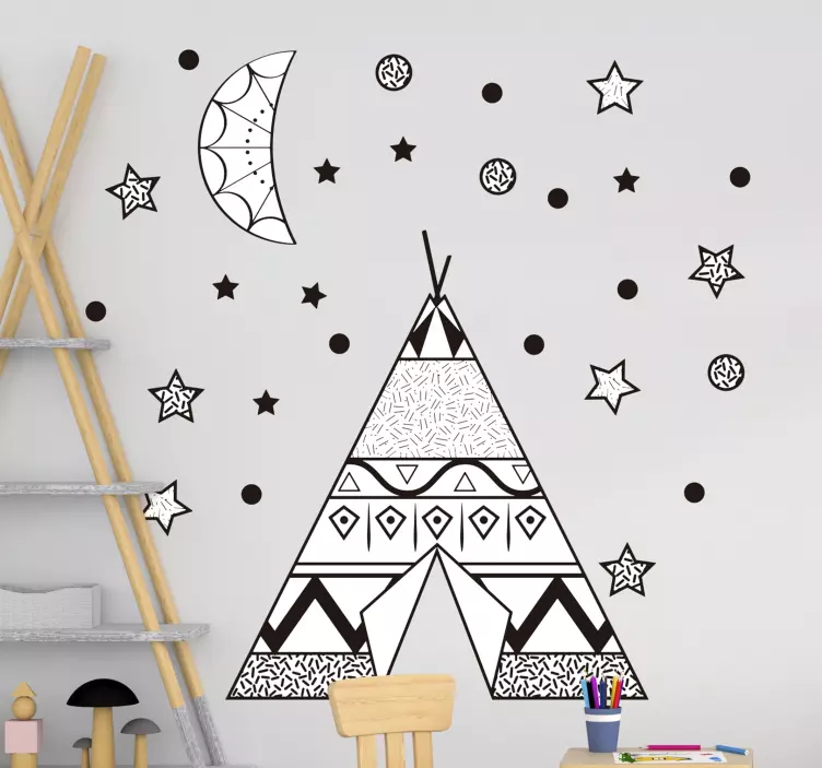 Teepee with stars nalepka za otroke - TenStickers