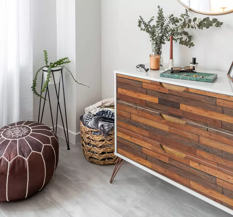 Tekstura rustikalne deske Nalepka za pohištvo - TenStickers