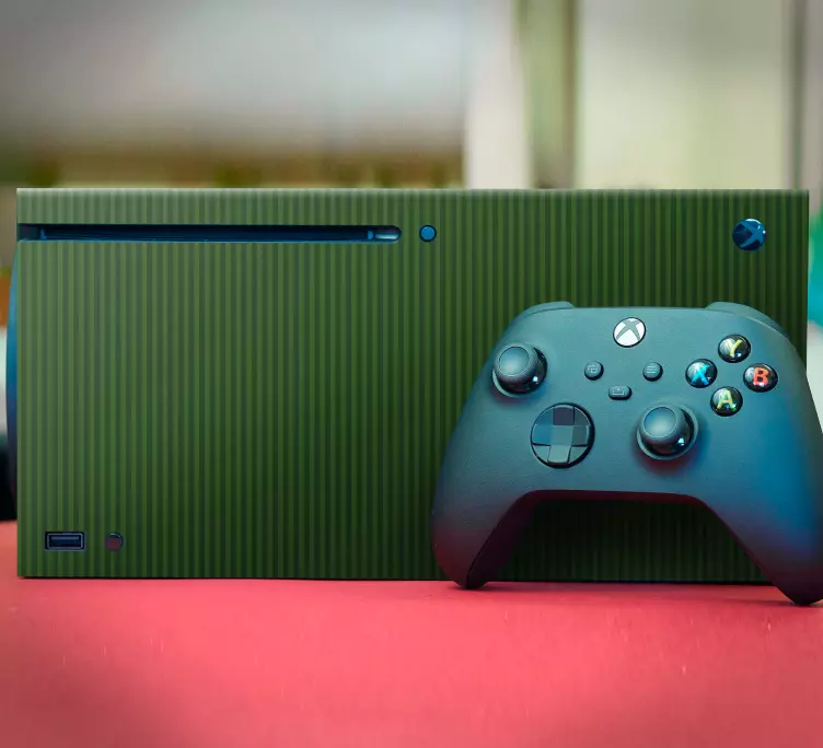 Temno zelena barva s črtasto kožo xbox - TenStickers