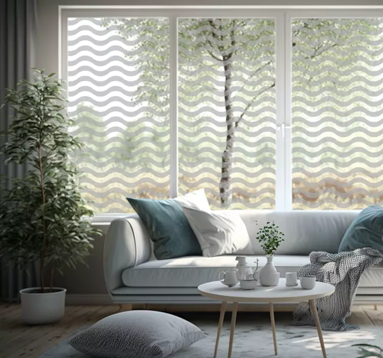 Translúcido valovi nalepka za okno - TenStickers