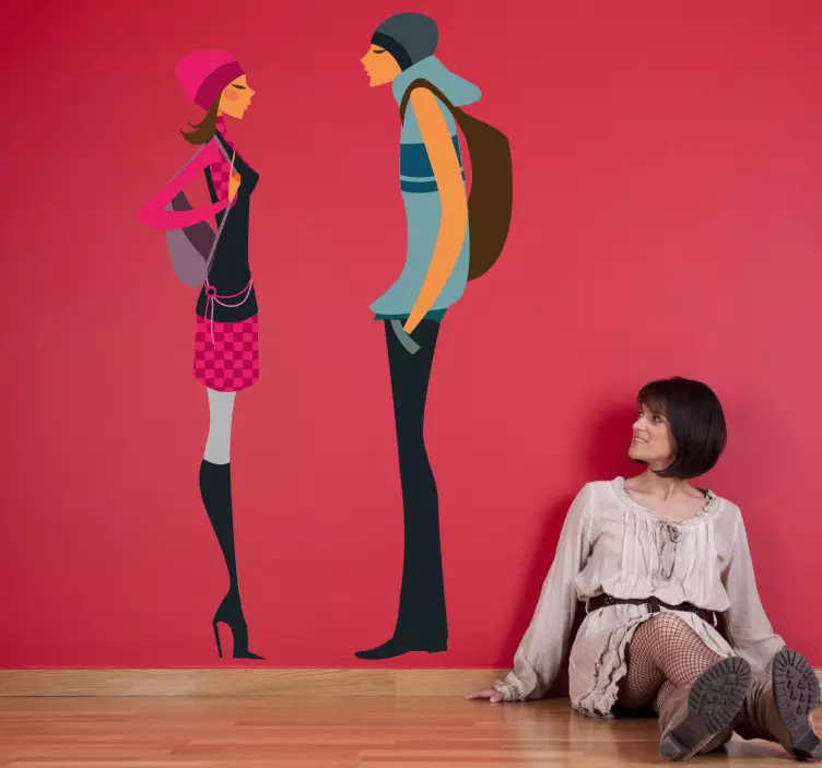 Trendovski par, ki govori okrasno nalepko - TenStickers