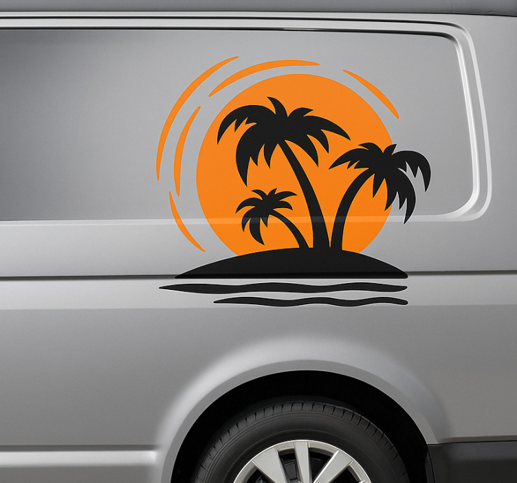 Tropical sunset nalepka za prikolice - TenStickers