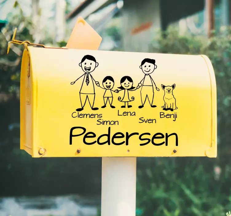 Umetniško delo družinskih likov Nalepke na steni tabele - TenStickers