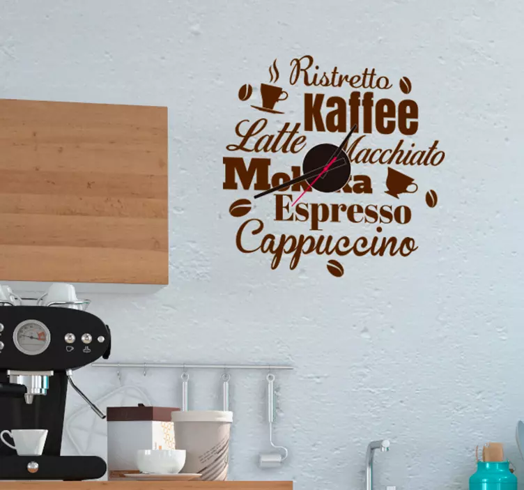 Ura z nalepko stenske ure z besedilom - TenStickers