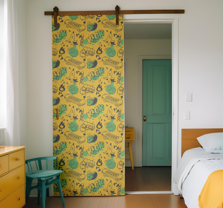 Urbani vzorec nalepka za vrata - TenStickers