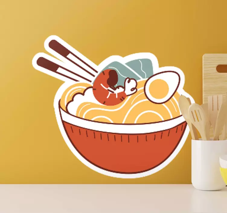 Užitek v skledi ramen nalepka živali - TenStickers