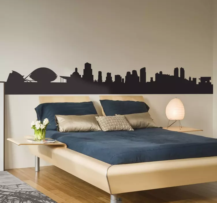 Nalepka silhuete valencia skyline - TenStickers