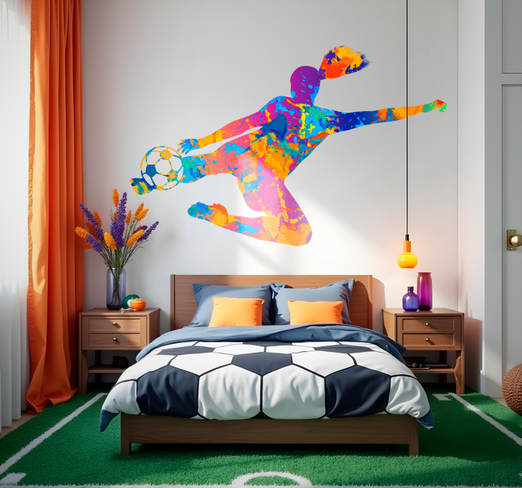 Večbarvni predvajalnik nogometna nalepka - TenStickers