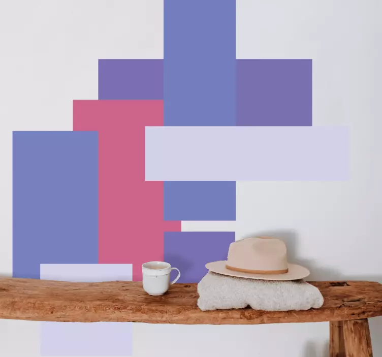 Večplastni geometrijski bloki stenska nalepka - TenStickers