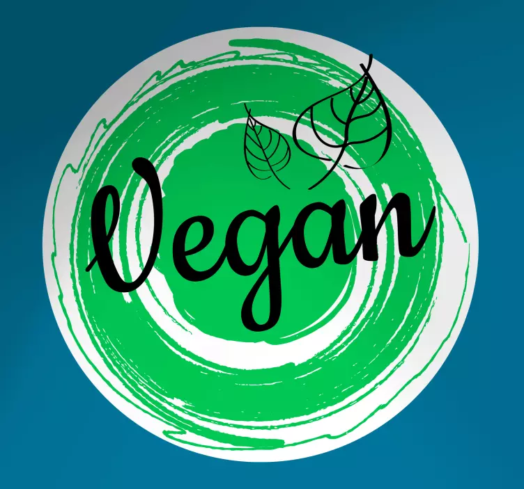 Nalepka delavnica vegan z listjem - TenStickers