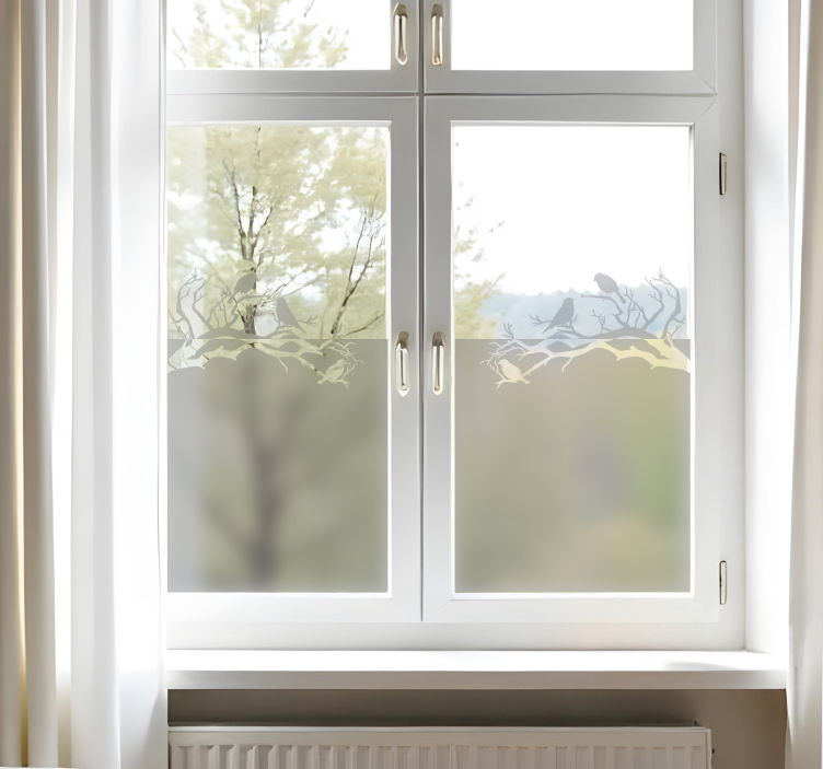 Veje s pticami nalepka za okno - TenStickers