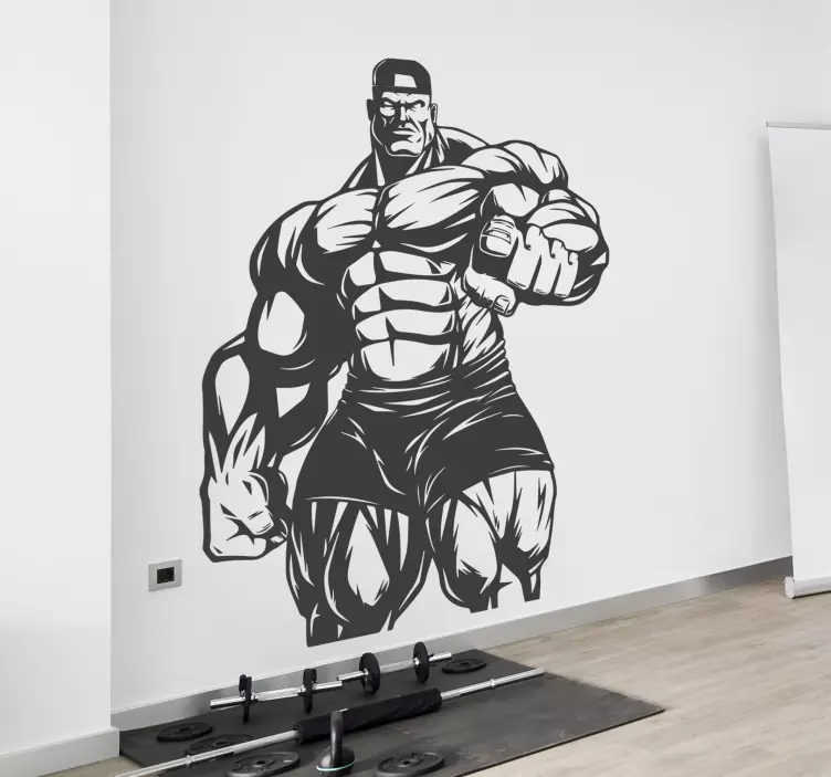 Velika stenska nalepka za fitnes bodybuilderja - TenStickers