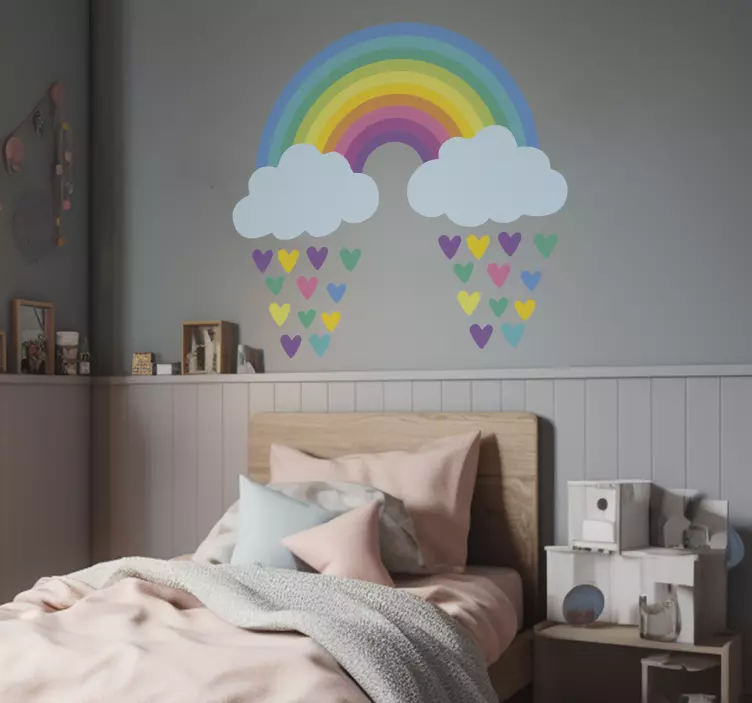Vesela regenbogen ilustracija na nalepka - TenStickers