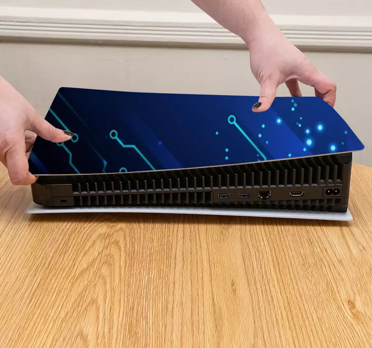 Modri vzorec vezja PS5 nalepka - TenStickers