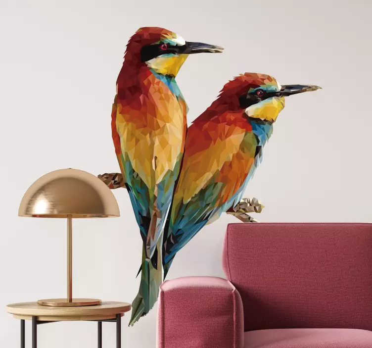Vibrant bird pair nalepka ptica - TenStickers
