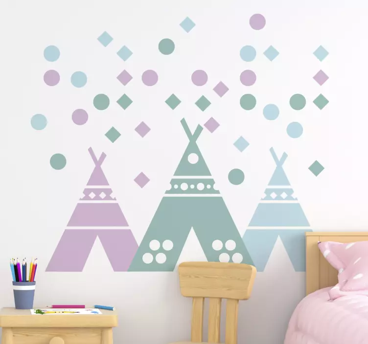 Vibrant teepee motifs nalepka za otroke - TenStickers